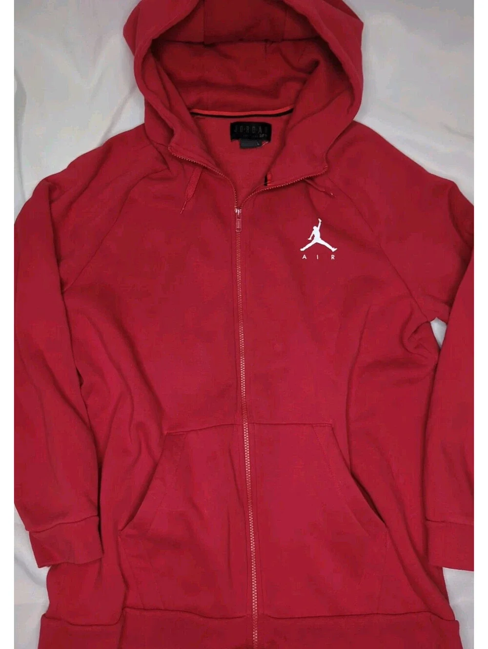 Nike Air Jordan Hoodie Mens XL Red Jumpman Fleece Full Zip Jacket X-Large Bulls